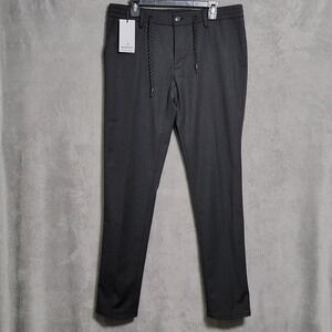 Masons Pants Mens 36 35 Charcoal Gray Milano Jogger Travel Wool Blend Dress